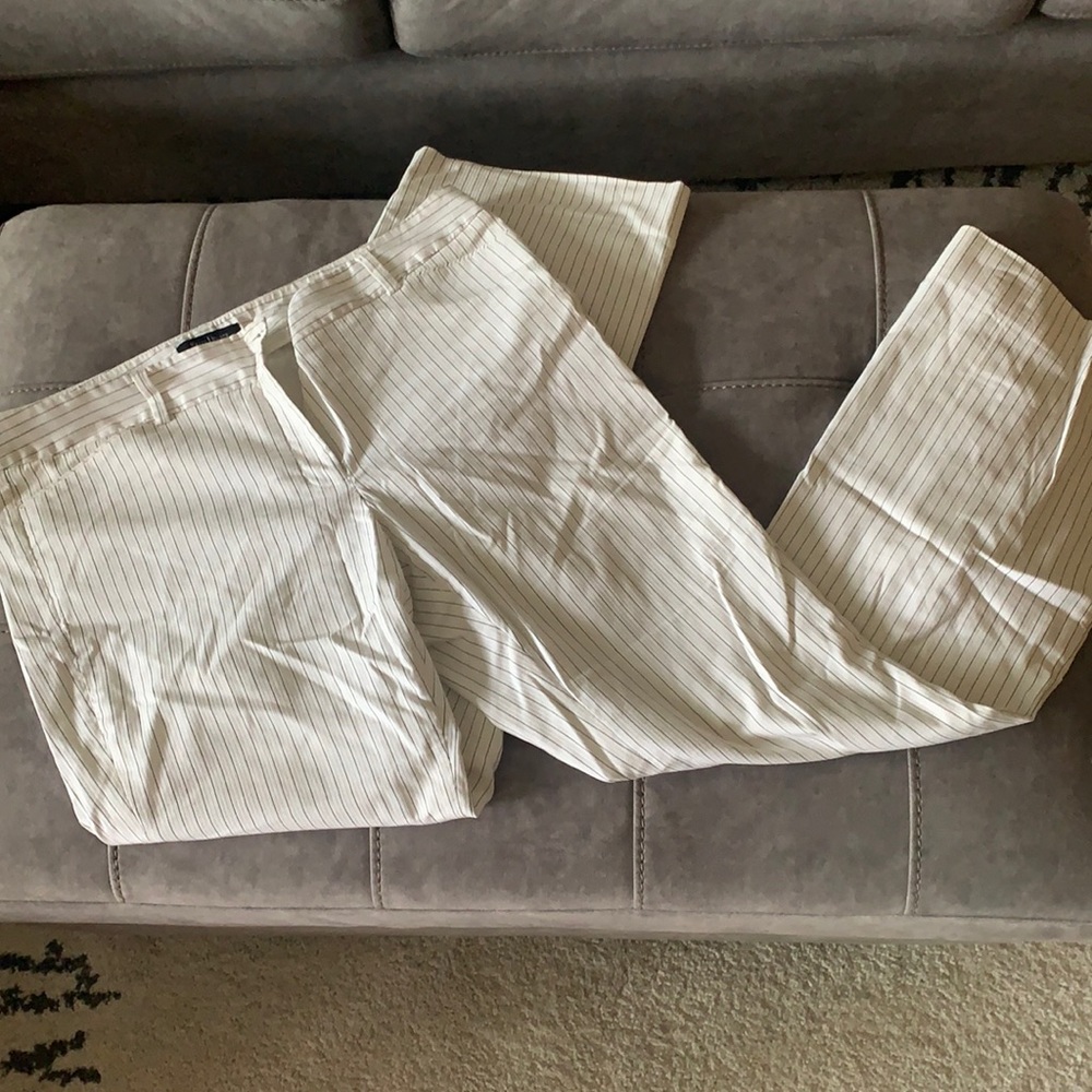 White House white and black pin striped pants